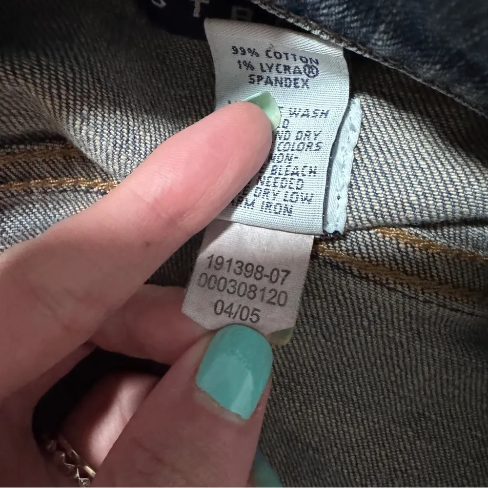 Gap Stretch Denim Jean Jacket Small Vintage 2005 Blue - Image 5