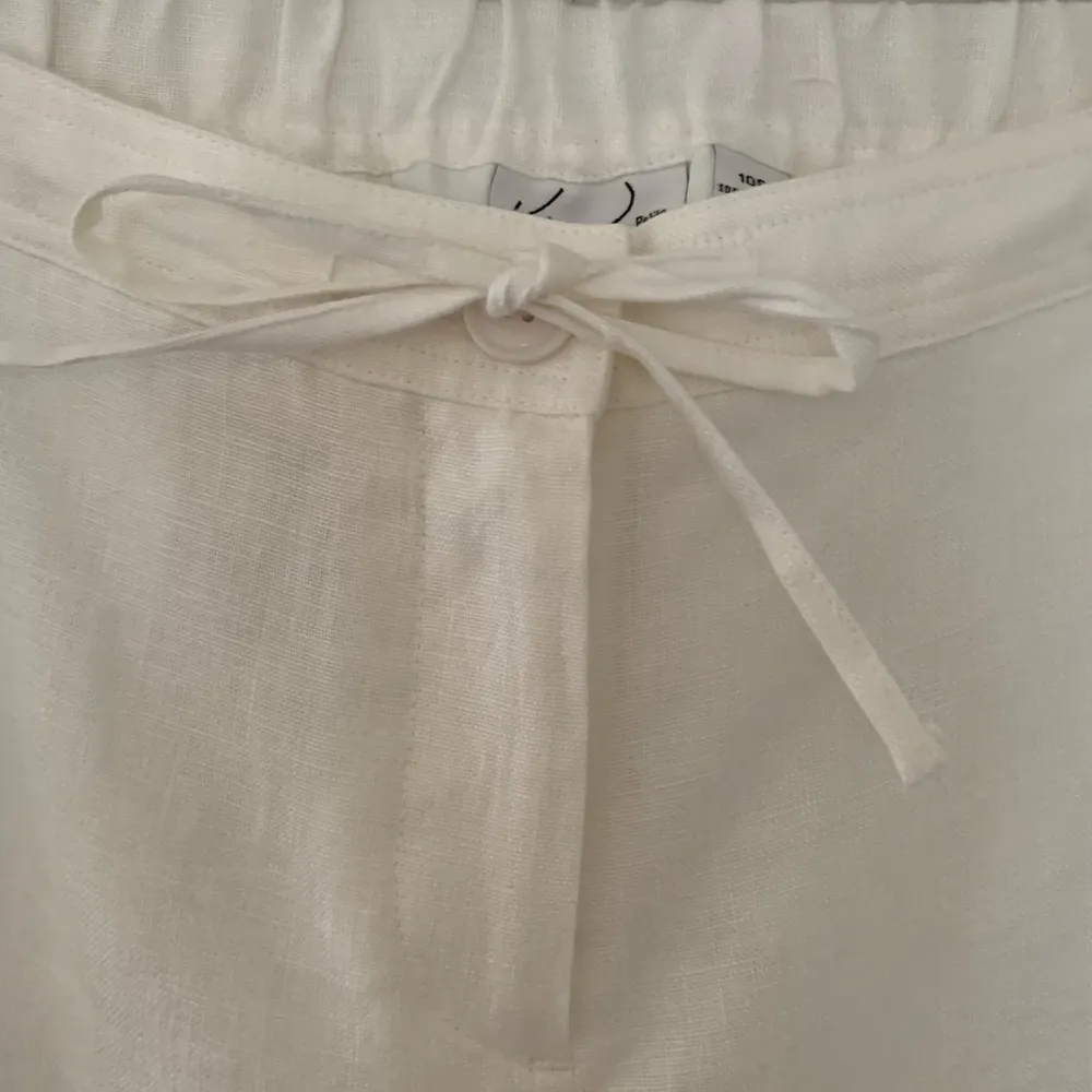 Kim Rogers Linen Drawstring Wide Leg Pants Size 10P White - Image 5