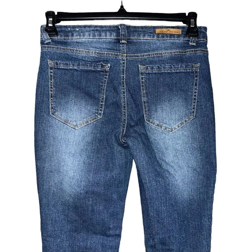 Almost‎ Famous mid-rise straight leg jeweled distressed jeans 7 - Image 5