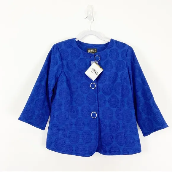 Bob Mackie Royal Blue Floral Blazer NEW - Image 18