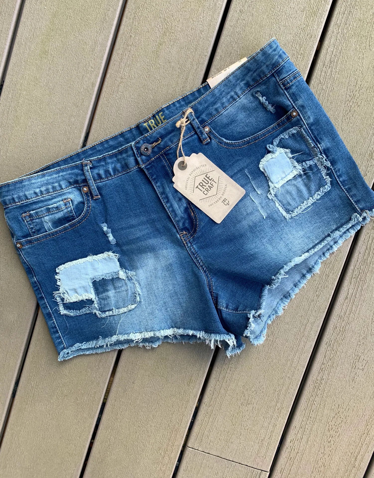 Denim Jean Shorts Super Soft Stretch Womens 15 New - Image 3