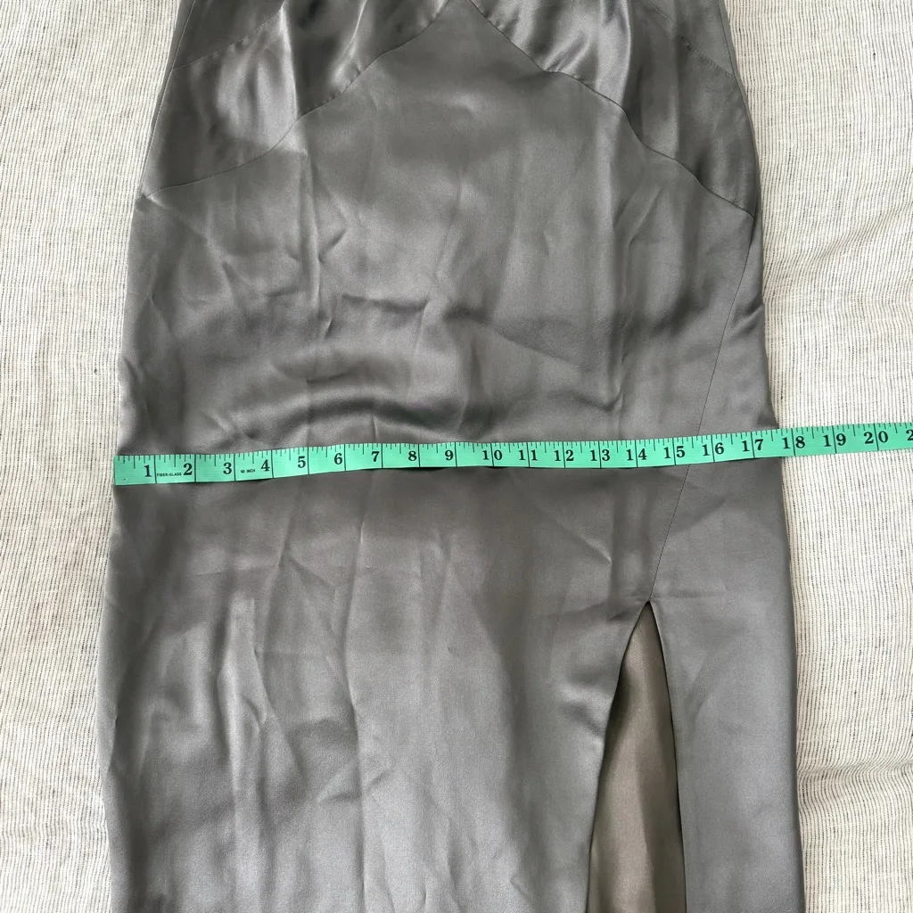 Michelle Mason Cross Back Slit Maxi Dress - Womens Size 2 Gunmetal NWT - Image 12