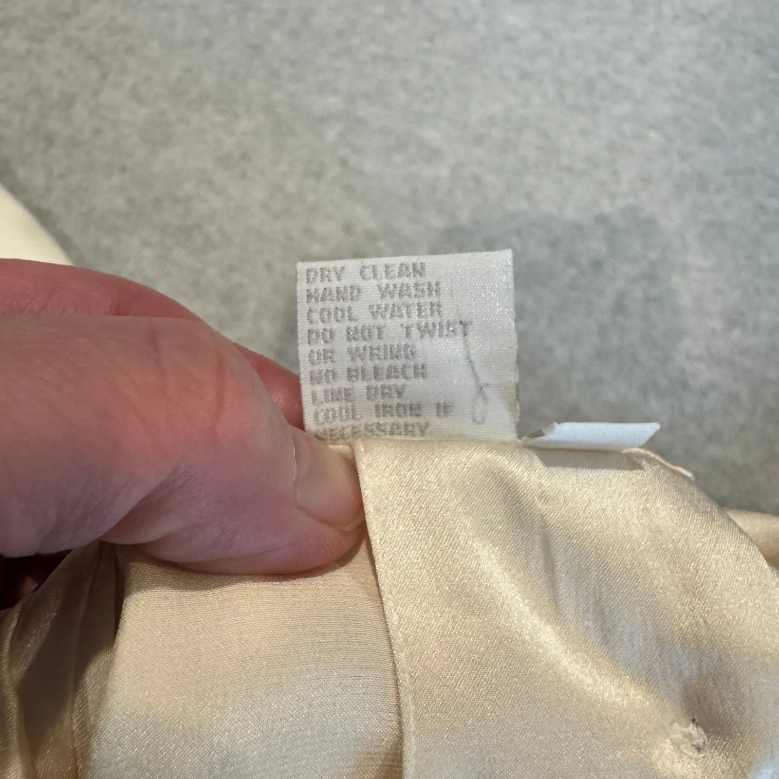 Vintage Preston York Mock Neck Pleated Career Blouse Top Womens 10 Ivory Silk - Image 14