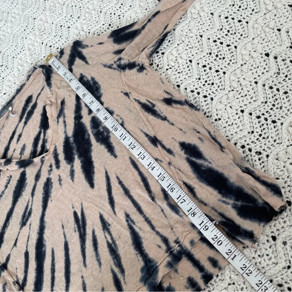 Young Fabulous & Broke YFB 100% Linen Tie Dye Long Sleeve Shirt Tan/Blue (Small) - Image 6