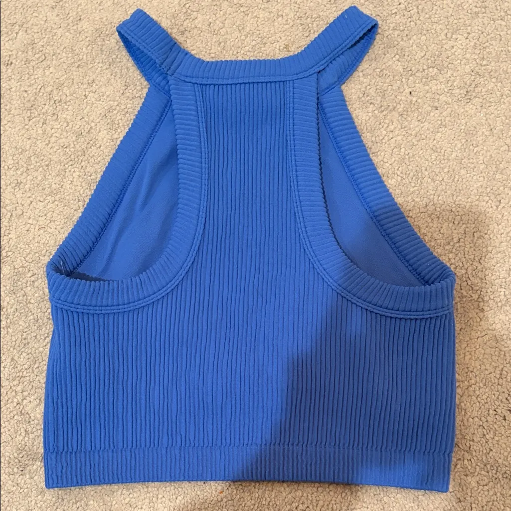 Aerie cropped halter neck ribbed athletic tank top - Image 4
