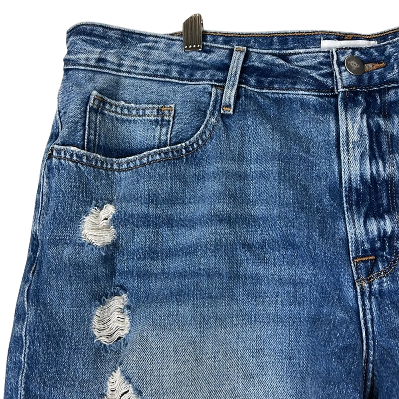 Frame Le Grand Garcon Jean Shorts Womens 32 Whitmore Soho High Rise Rigid Indie - Image 4