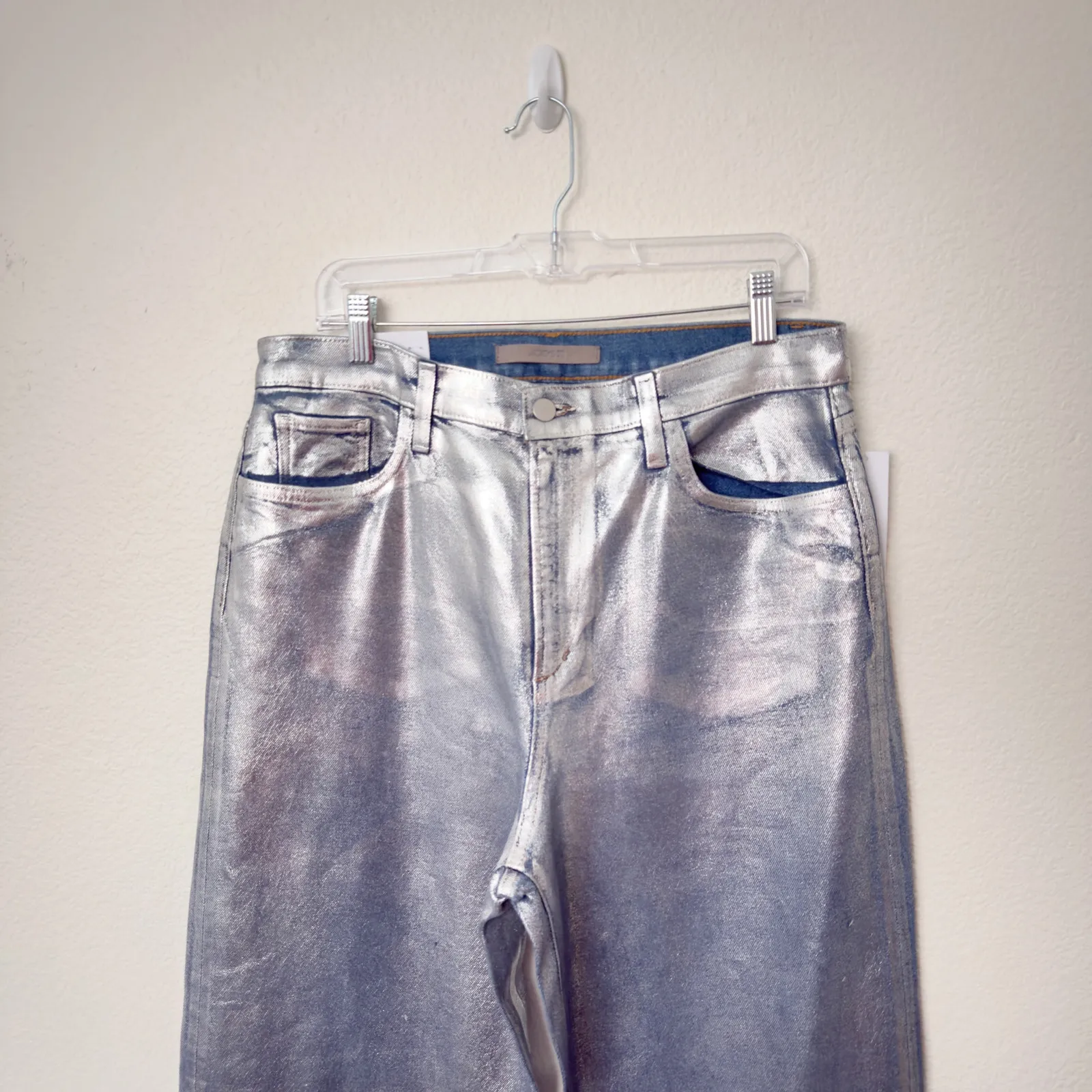 [Anthropologie] Joe's Jeans Mia Silver Foil High Rise Wide Leg Jeans NWT Size 33 - Image 6