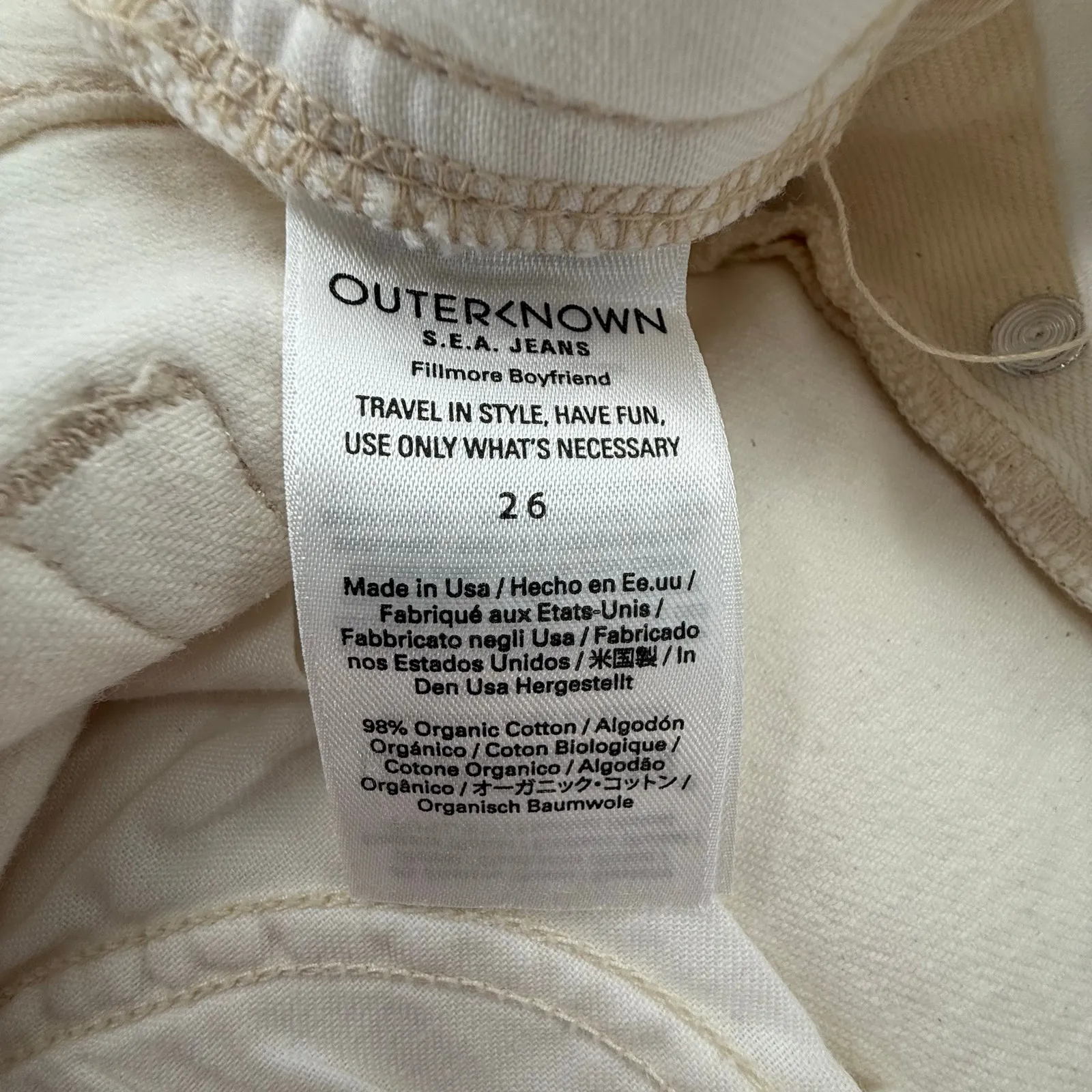 Outerknown S.E.A. Fillmore Boyfriend Jeans SZ 27 NWT Salt Organic Cotton Stretch - Image 15