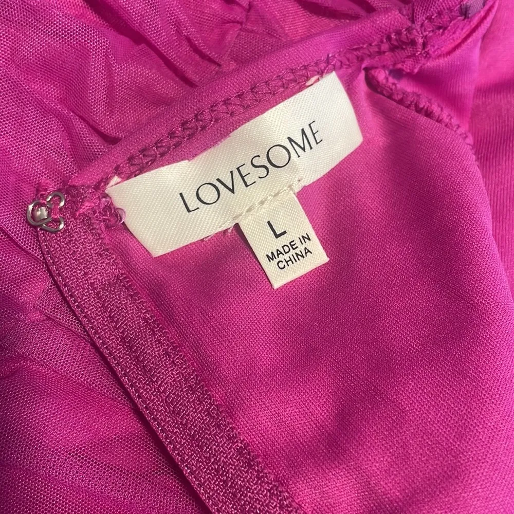 Lovesome dress woman’s bodycon party Magenta purple bikini strap dress Size L Size L - Image 2