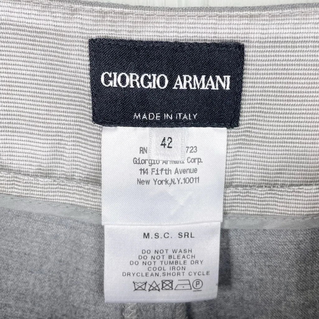 Giorgio Armani Women's Wide Leg Wool Trousers Dress Pants Minimalist Y2K Size 42 - Image 6