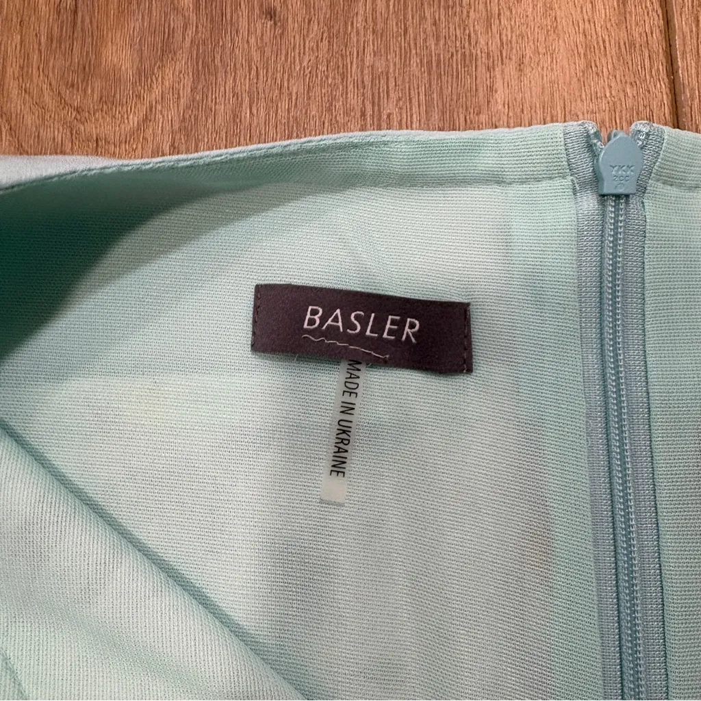 🌟BASLER🌟 FLORAL PASTEL PRINT SHORT SLEEVE SHIFT DRESS AQUA BLUE SZ 44 OR 14 - Image 3