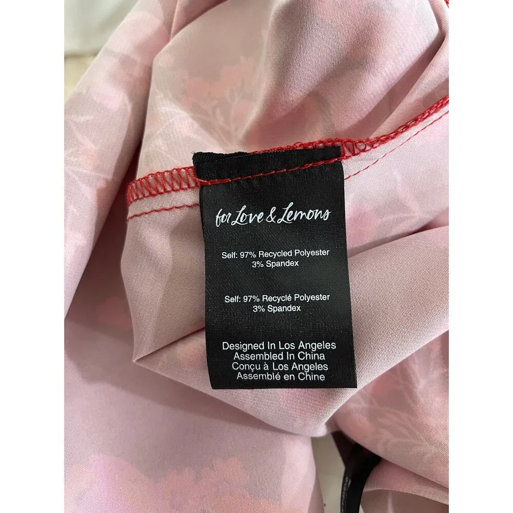 For Love & Lemons Alia Mini Dress Red Size Small NWT Lace Up Back Flirty Sassy - Image 12