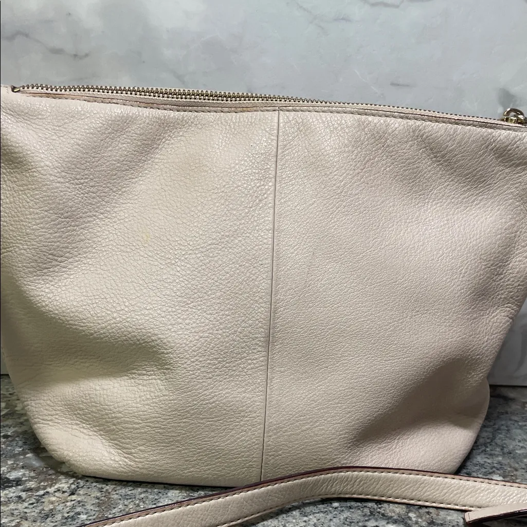 Kate Spade Pink Dust Pebbled Leather Hobo Tassel Zip Top Crossbody Bag Purse - Image 13