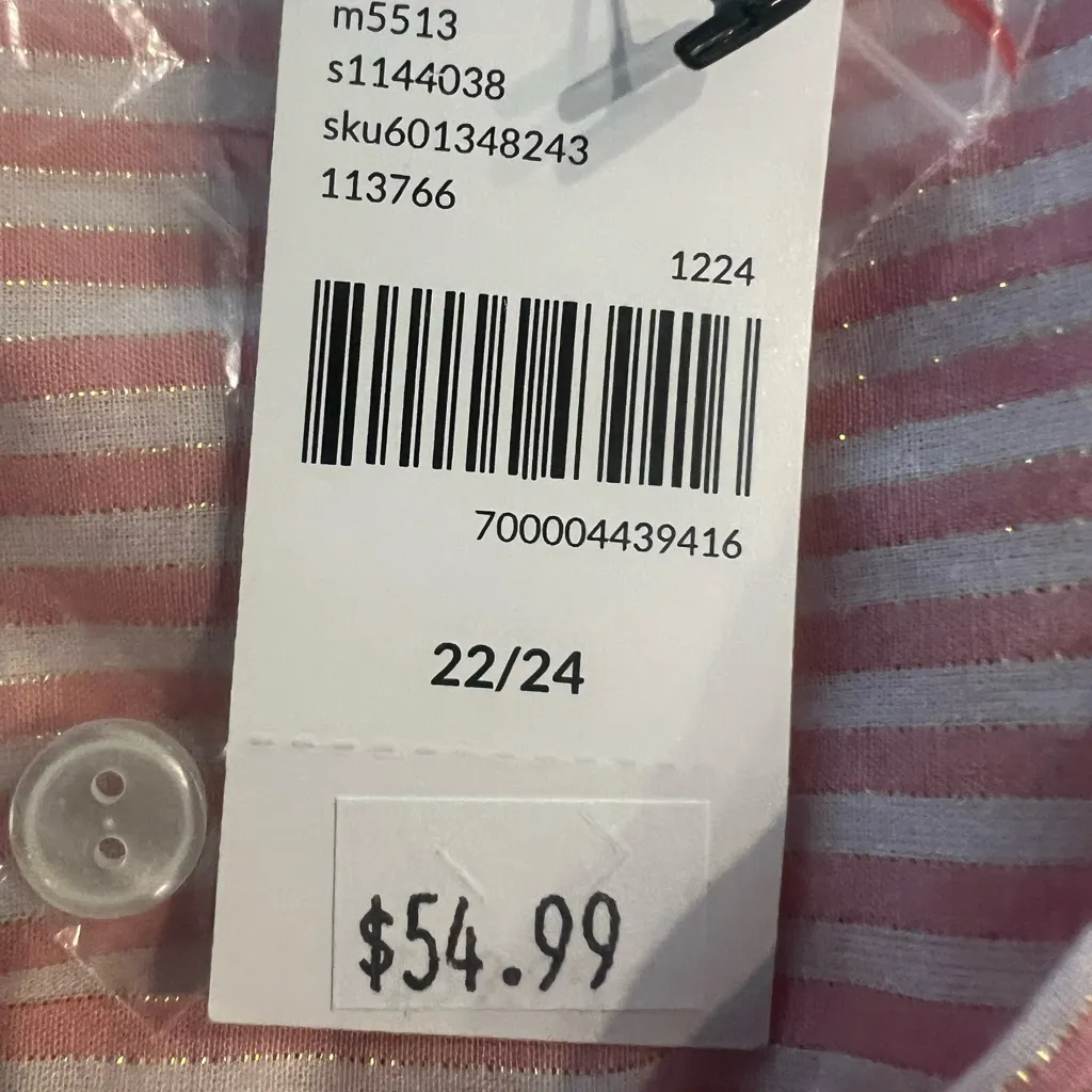 Lane Bryant Tunic Top Size 22/24 Peach White Shirt Smocked New - Image 8