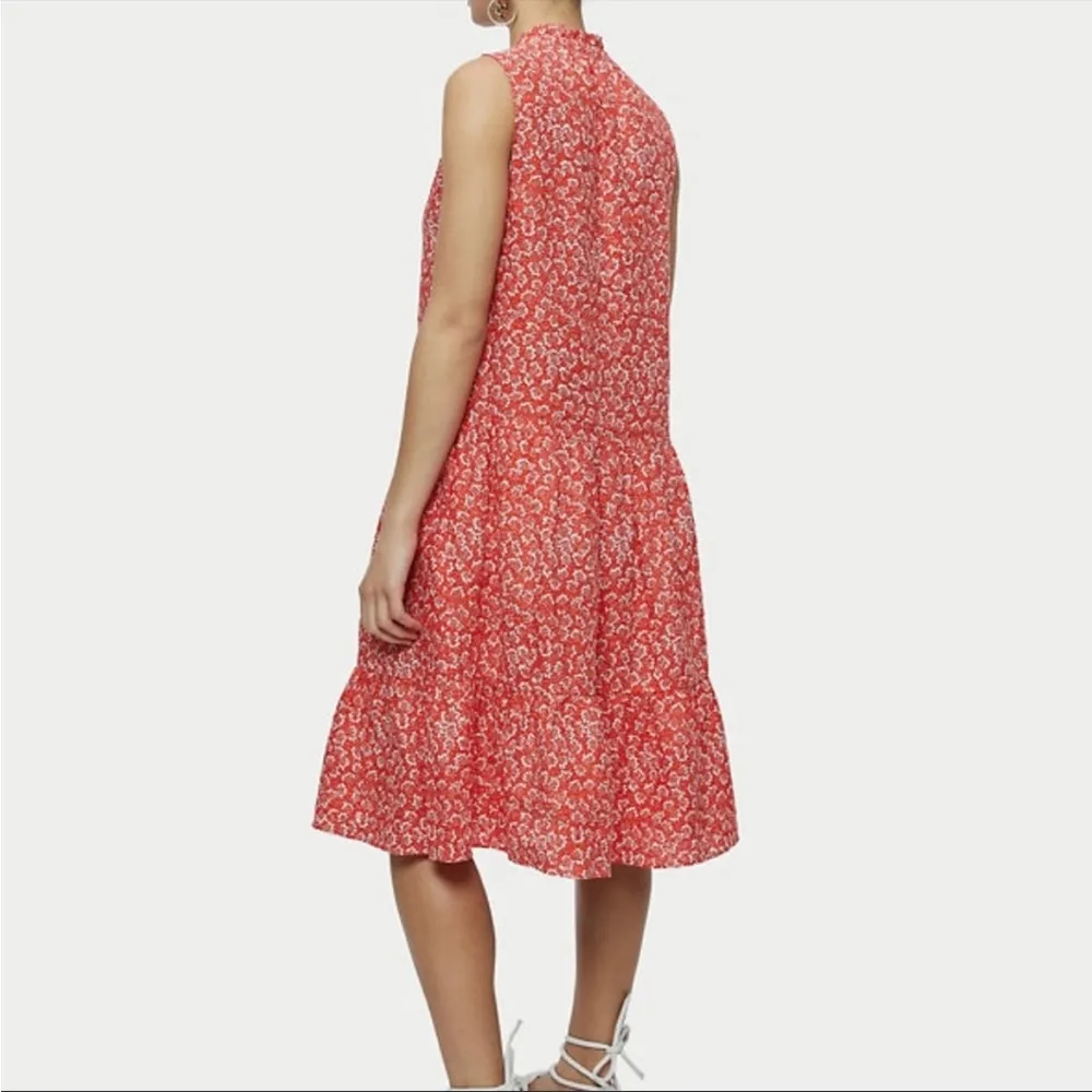 Gap Rustic Orange Print Tiered Midi Dress Large - Image 2