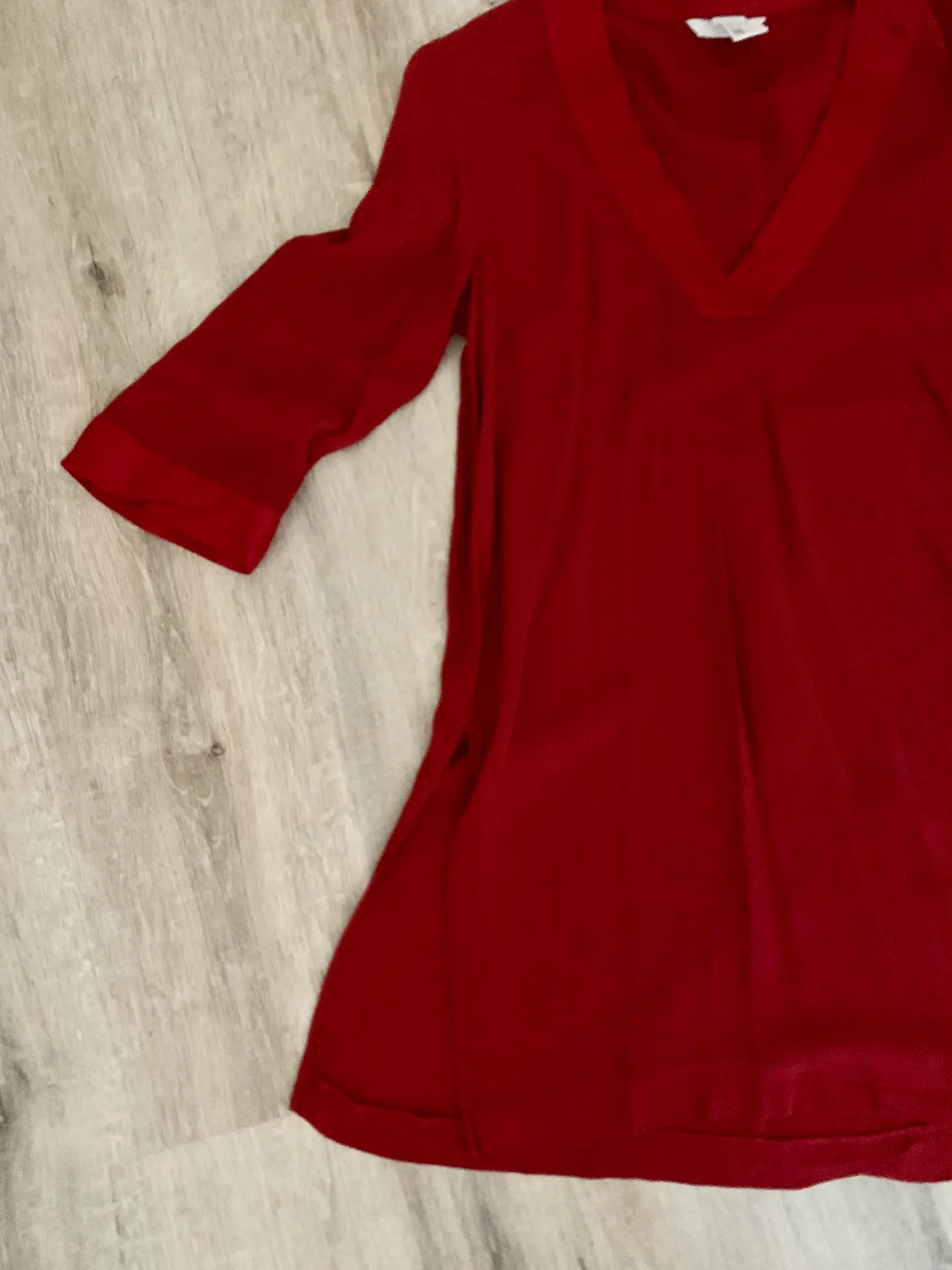H&M Deep Red Slit Side Tunic Size 4 - Image 3