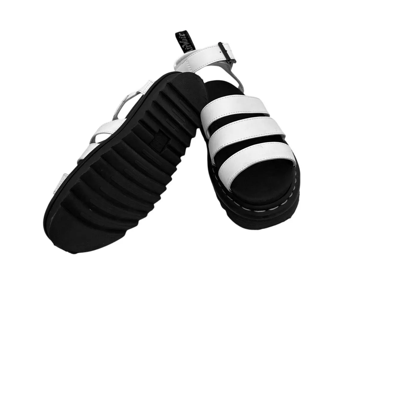 Dr. Marten Shoes White Black Blaire Platform Sandals Size Women's 7 - Image 3