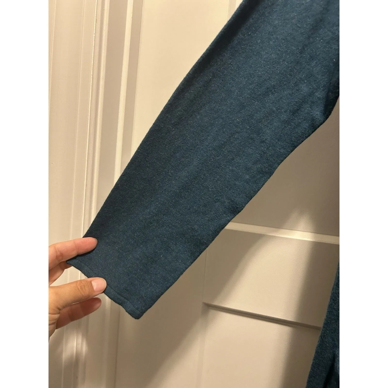 Seasalt Heartfelt Swing Dress Blue Green Deep Teal Organic Cotton Wool Size 12 - Image 3