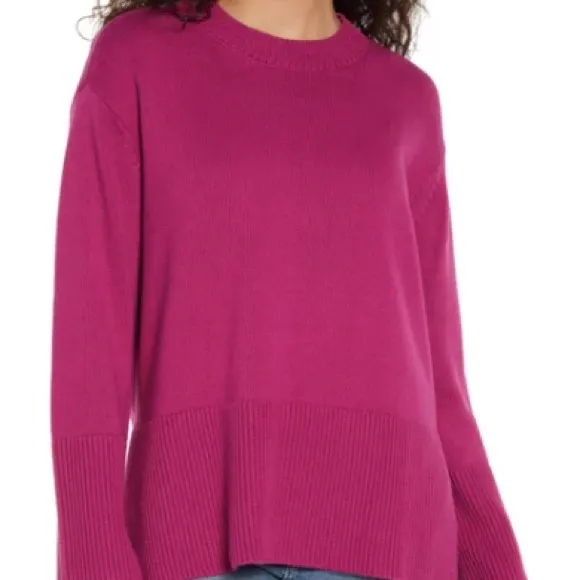 GAP Women's Crewneck Long Sleeve Cotton Pullover Pink Size Small - Image 2
