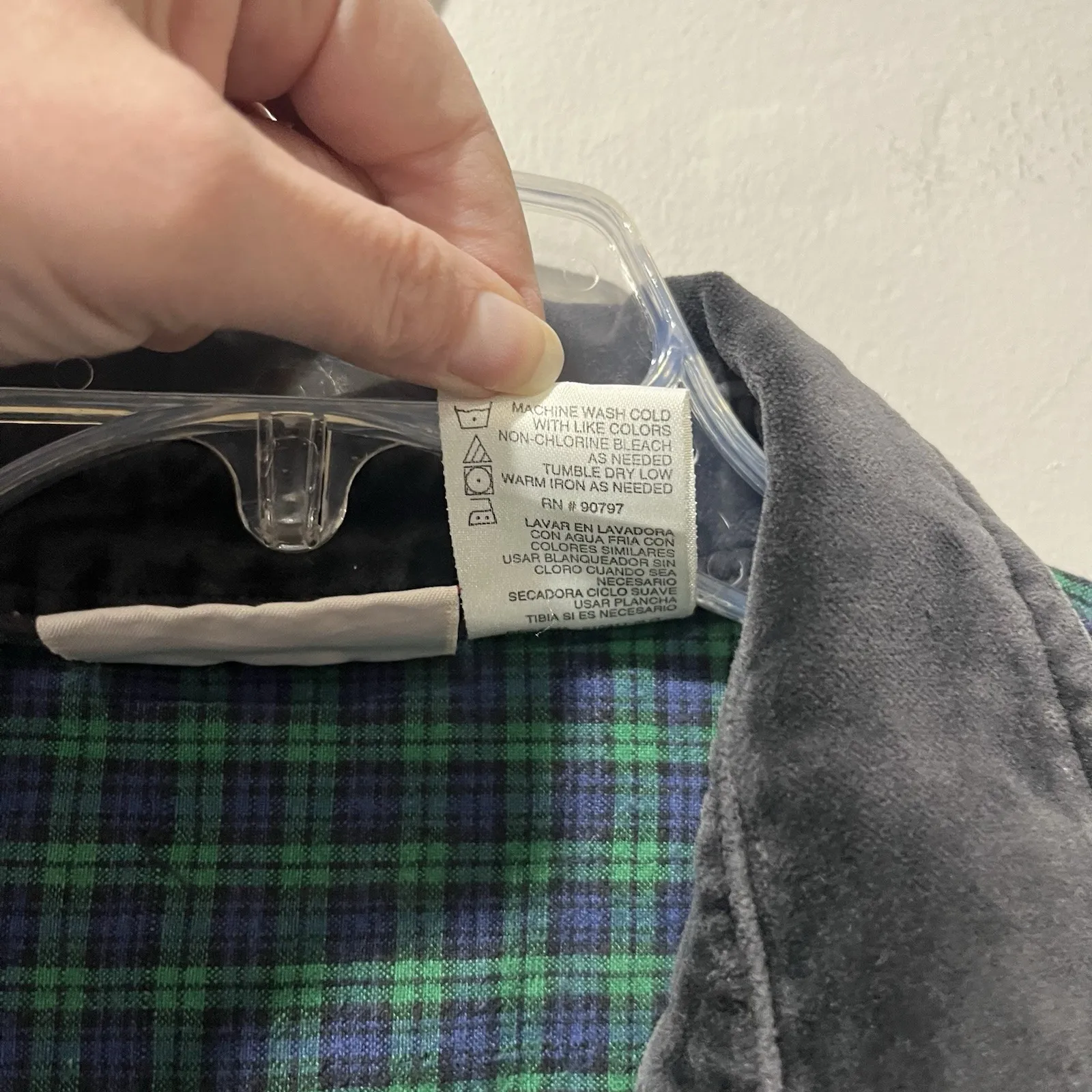 Vintage Faded Glory Christmas plaid Button Up Size 14W Embroidered Velvet Collar - Image 8