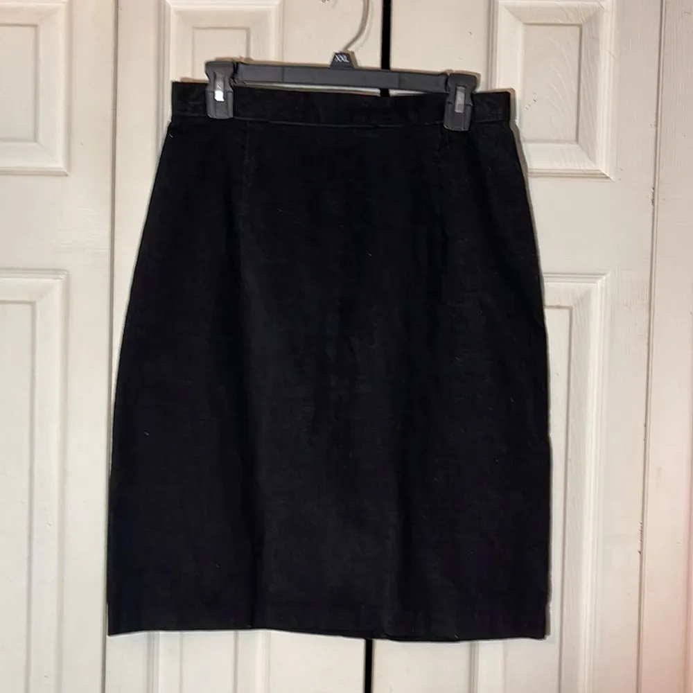 Vintage Black Corduroy Knee Length Pencil Skirt Size undefined - Image 3