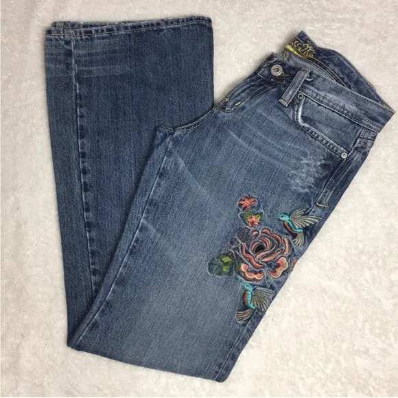 Miss Me Jeans Marilyn Bootcut Embroidered Roses Hummingbirds Size 31 - Image 2