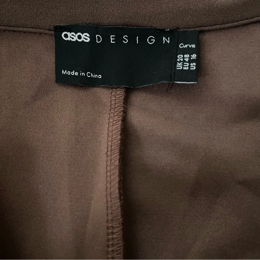 New, ASOS DESIGN Curve Single Breasted Brown Blazer, Sz 16 - Image 11