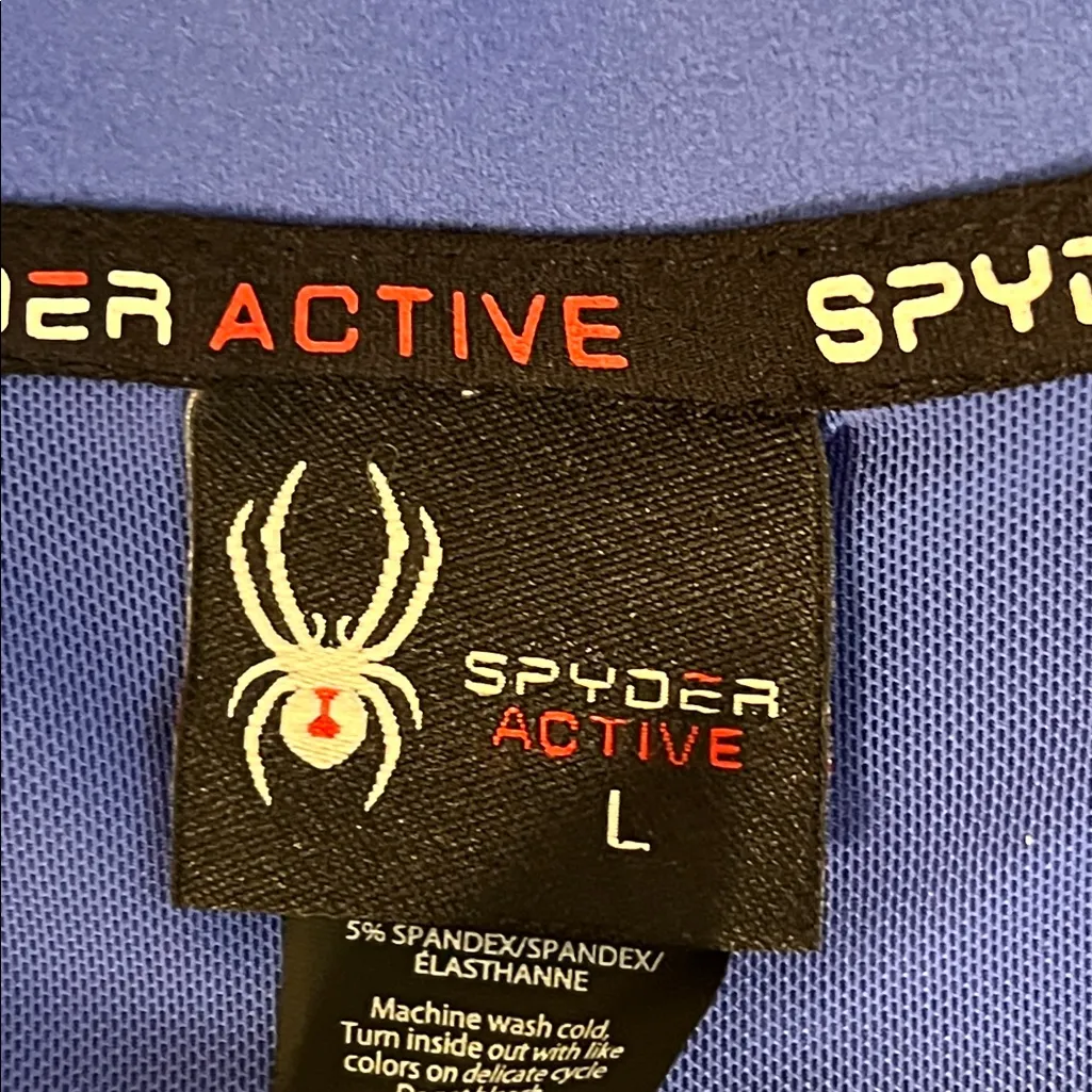 Spyder Performance Zip Up Jacket Stylish Activewear Blue Jacket Size Large - Image 4