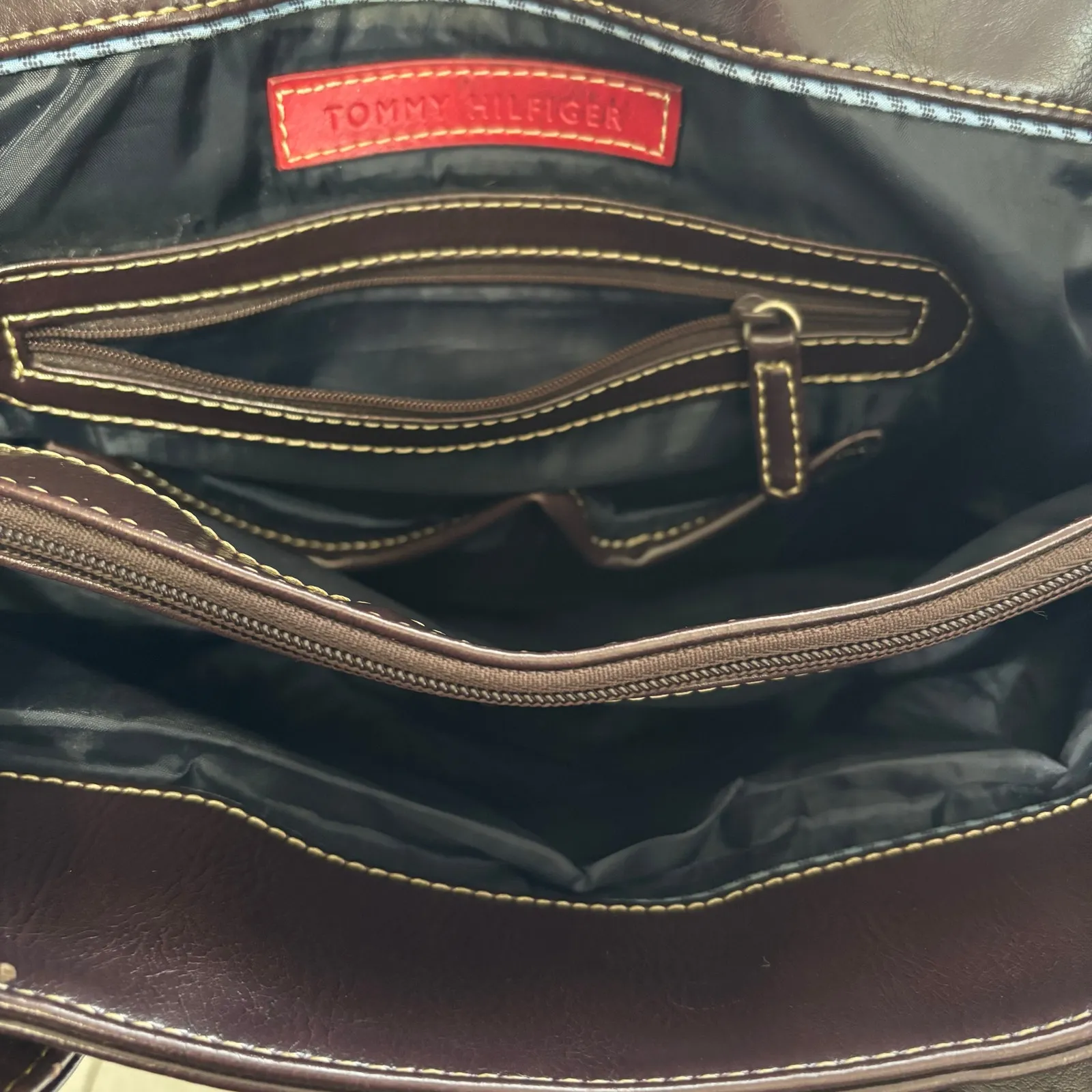 Tommy Hilfiger American Classic Brown Purse Multicolor Plaid - Image 9