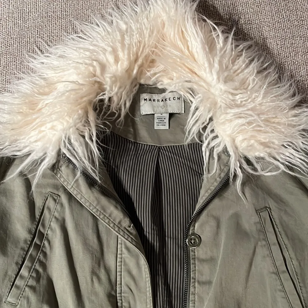 Faux fur collard utility jacket - Image 2