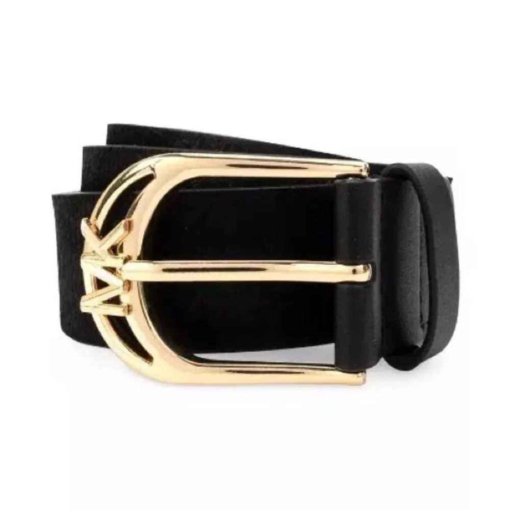 Michael Kors Black Calf Hair Leather Belt, Size L New with Tag $78 Size L - Image 11