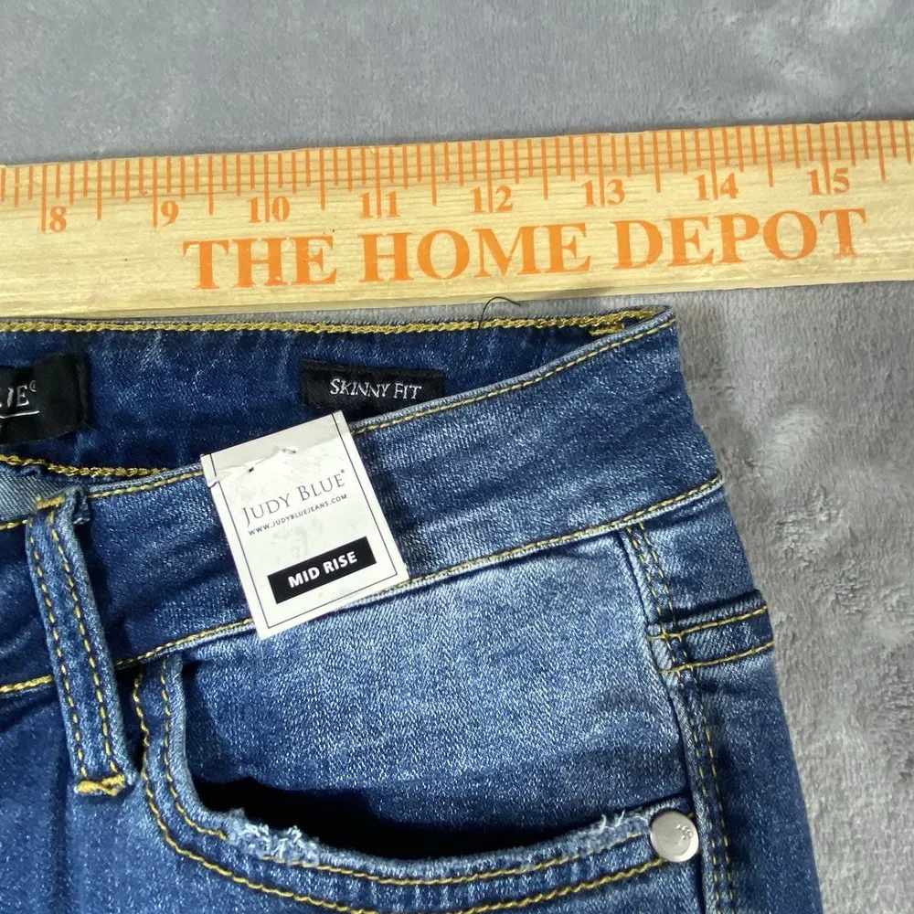 Judy Blue Skinny Jeans 5/27 Destroyed Serape Patch‎ Festival Rainbow Ripped NEW - Image 10