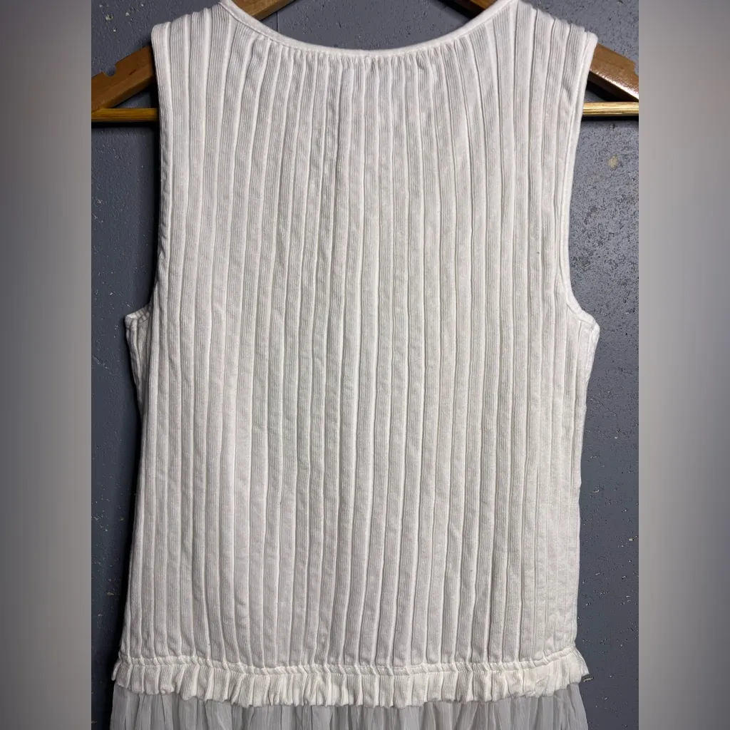 Free People Twice As Nice Maxi Tunic Top White Buttondown Sleeveless M    NWOT - Image 10