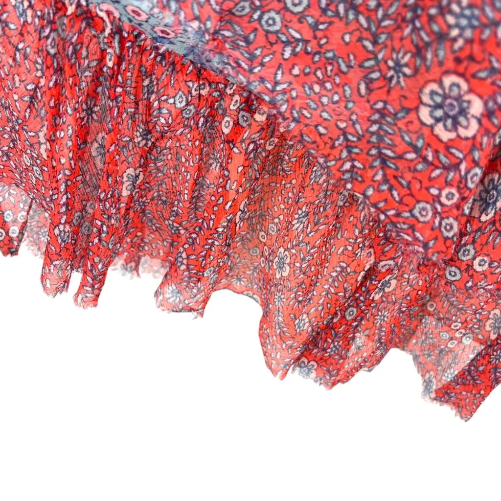 Rebecca Taylor Amanda Off-Shoulder Silk Tiered Chiffon Dress Mixed Print Size 0 - Image 10