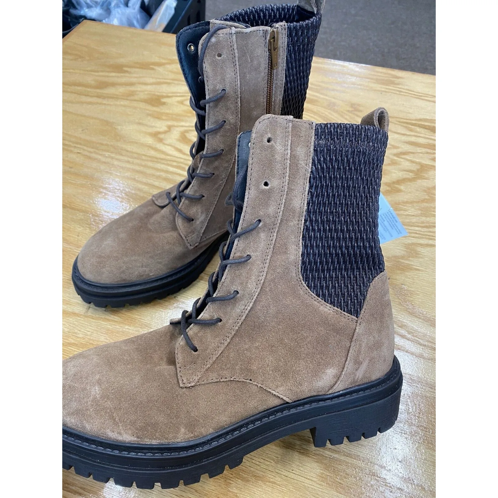 Geox Respira Combat Boots Women's 8.5 Brown Suede Lace Up High Top Round Toe S42 - Image 2