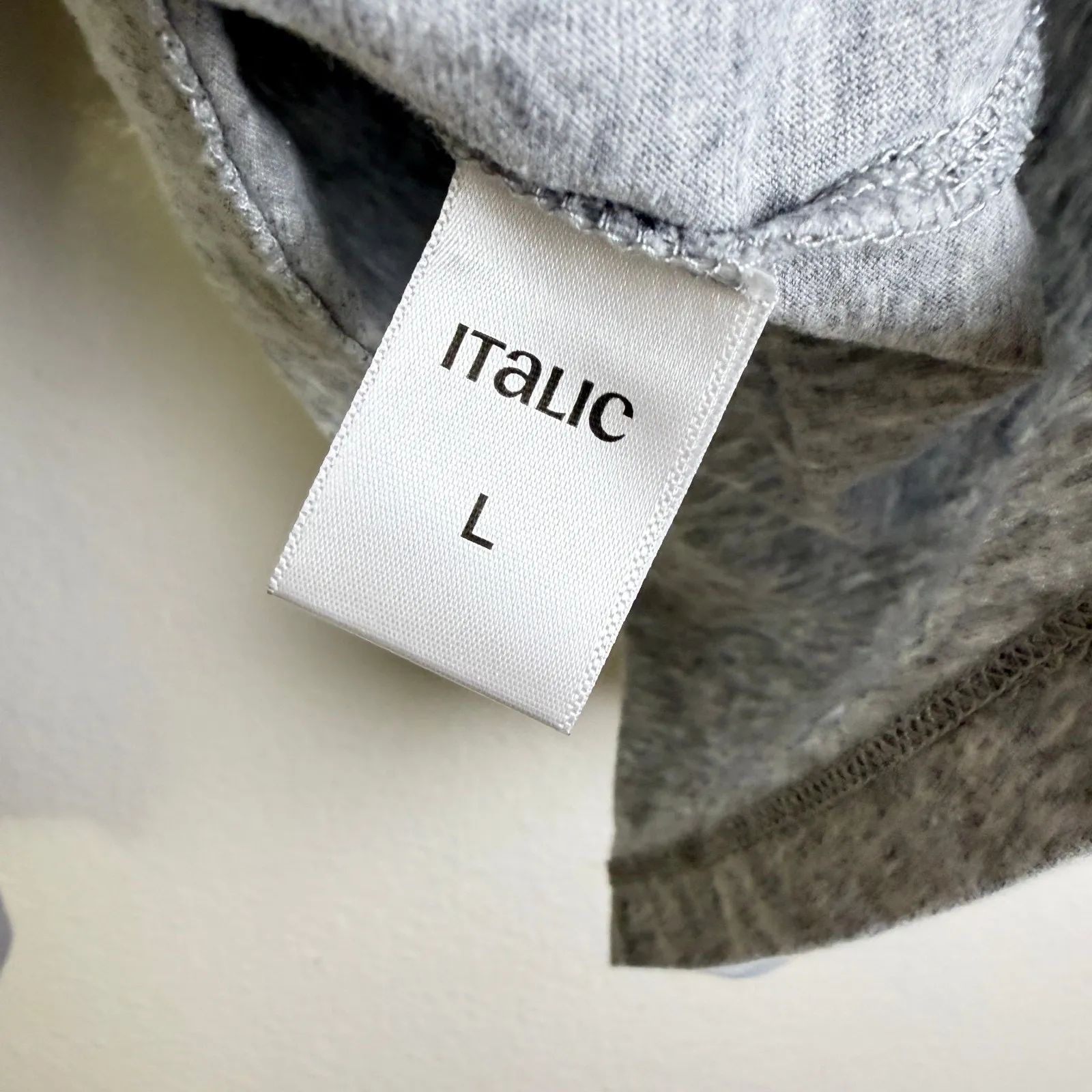 Made For Italic Shirt Womens Large Grey Crew Neck Long Sleeve Embroidered Gray - Image 13