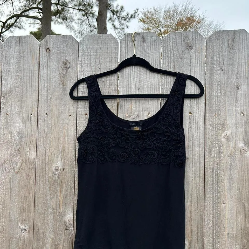 Y2k black Whimsygoth tank by grace‎ elements size small - Image 3