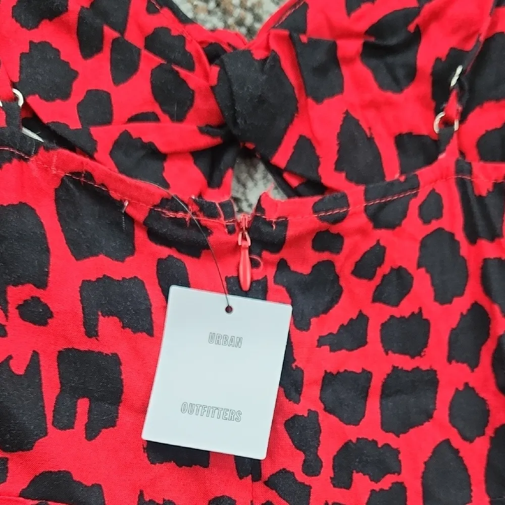 Kimchi Blue  Urban Outfitters Red Leopard Cut Out Romper 2 - Image 10