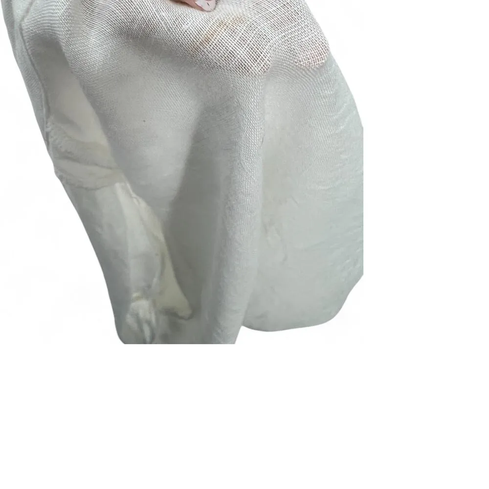 J. McLaughlin XS White Button Down Shirtdress Midi Dress tunic Cover-up Linen - Image 6