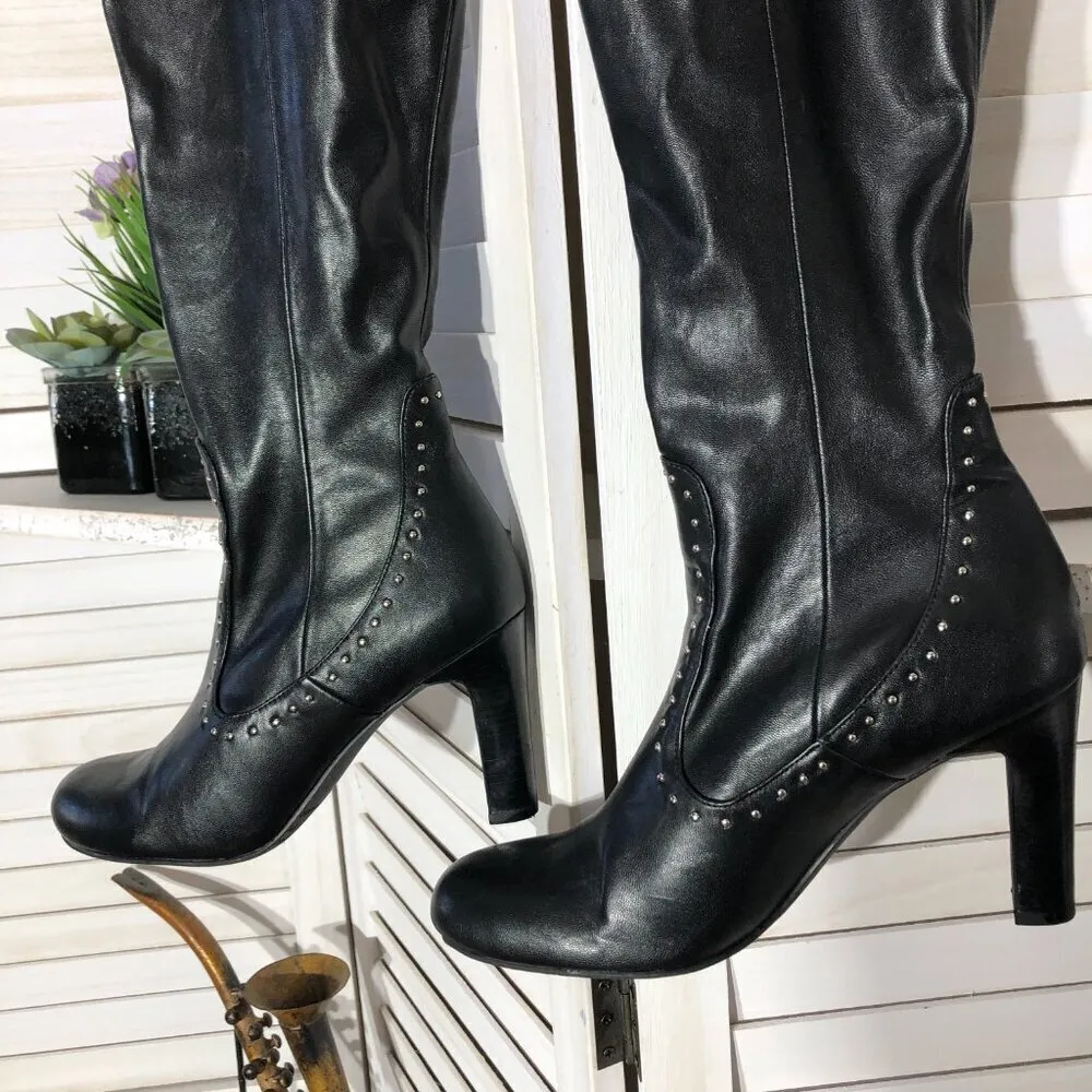 Franco Sarto Artise Over The Knee Boots Black Leather 9.5 - Image 6