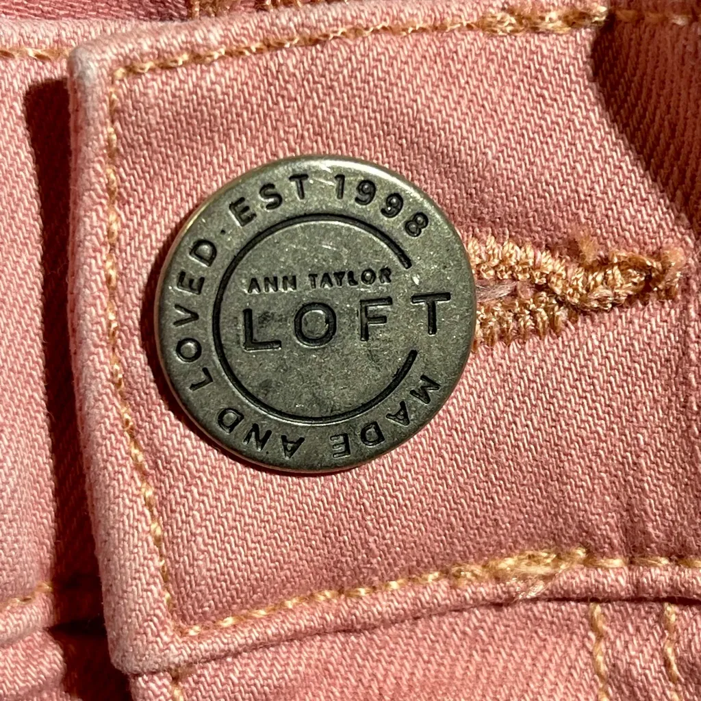 Ann Taylor LOFT Modern Fresh Cut Skinny Crop Jeans Pants Size 29/8 Cool Melon - Image 5