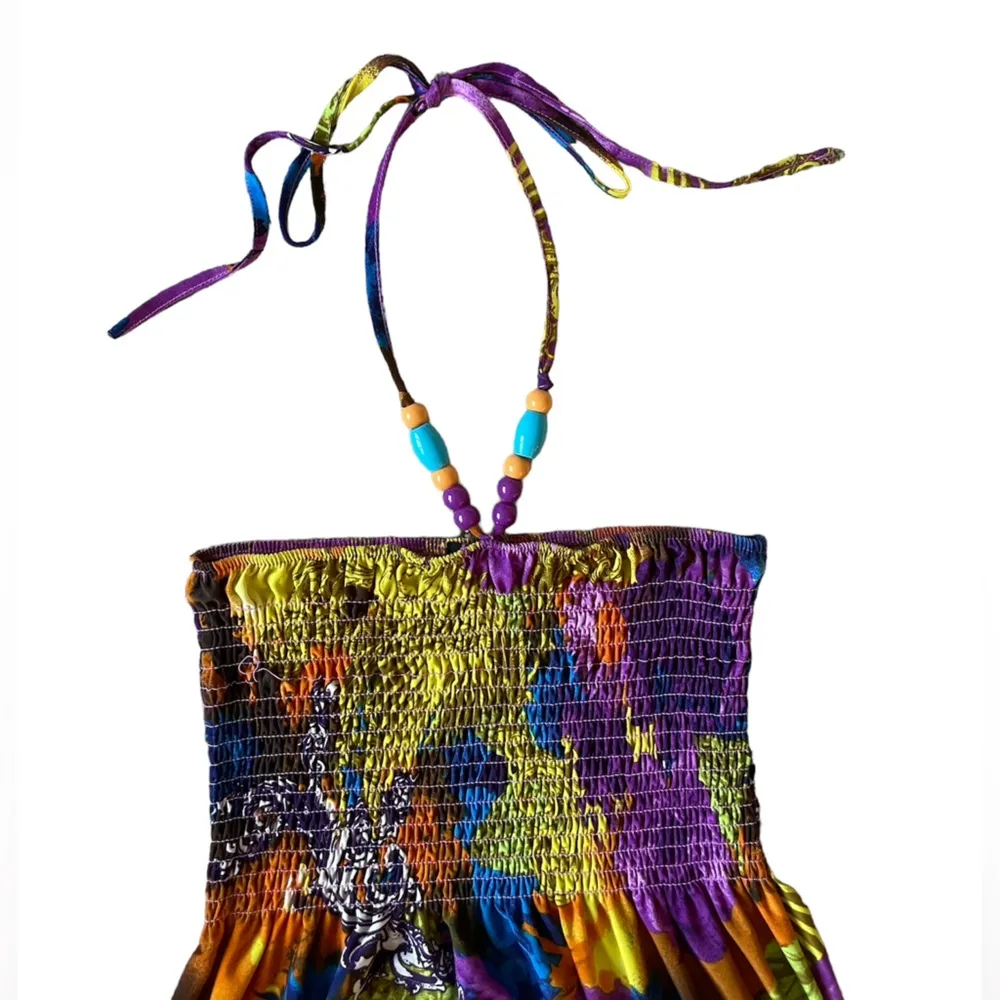 Women’s Just Love Purple and Gold Flowy Dress Size M - Image 2