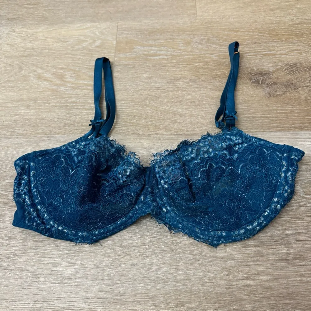 Victoria's Secret Dream Angel Wicked Unlined Teal Lace Bra - Image 2