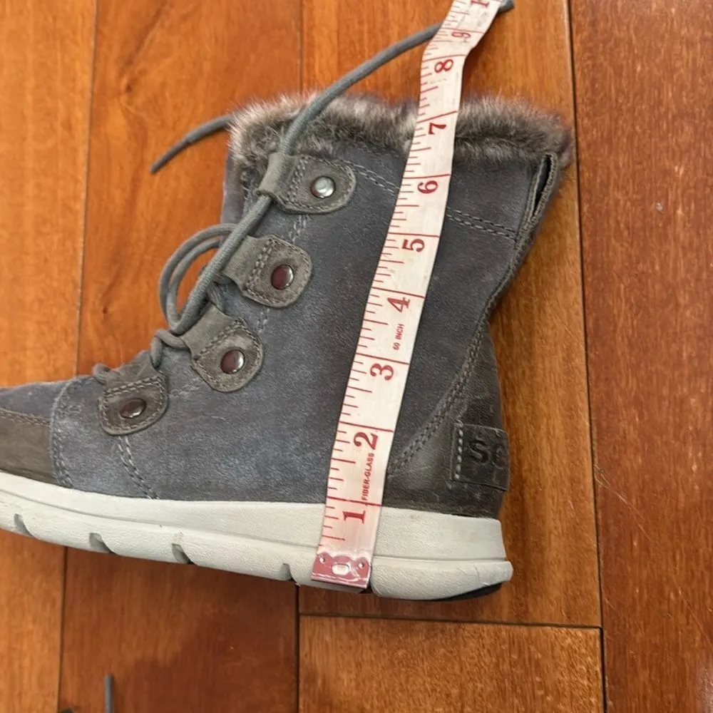 Sorel Women's Gray Fur-Trimmed Boots size 6 - Image 11