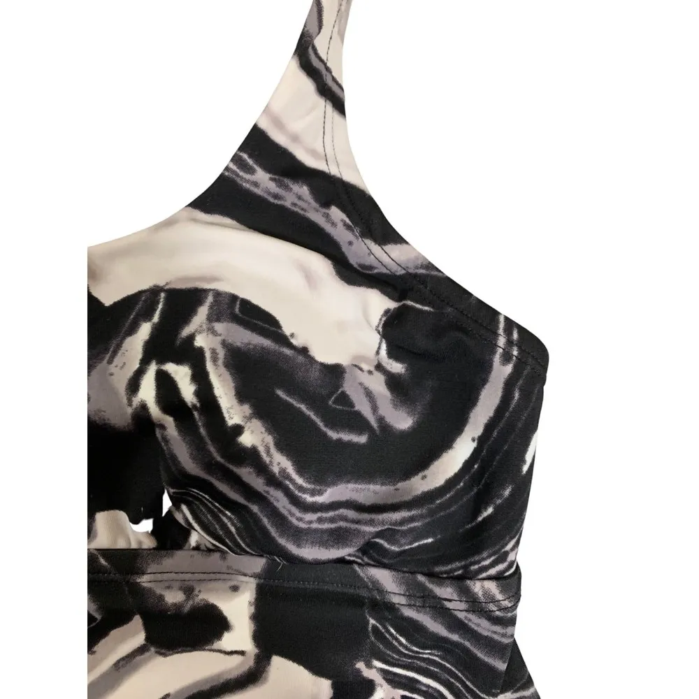 Nike * Marble Tankini Top Modest Swim Wear Size Small - Image 3