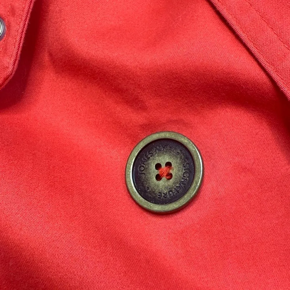 Jones New York Stretch Red Short Trench Coat Medium - Image 4