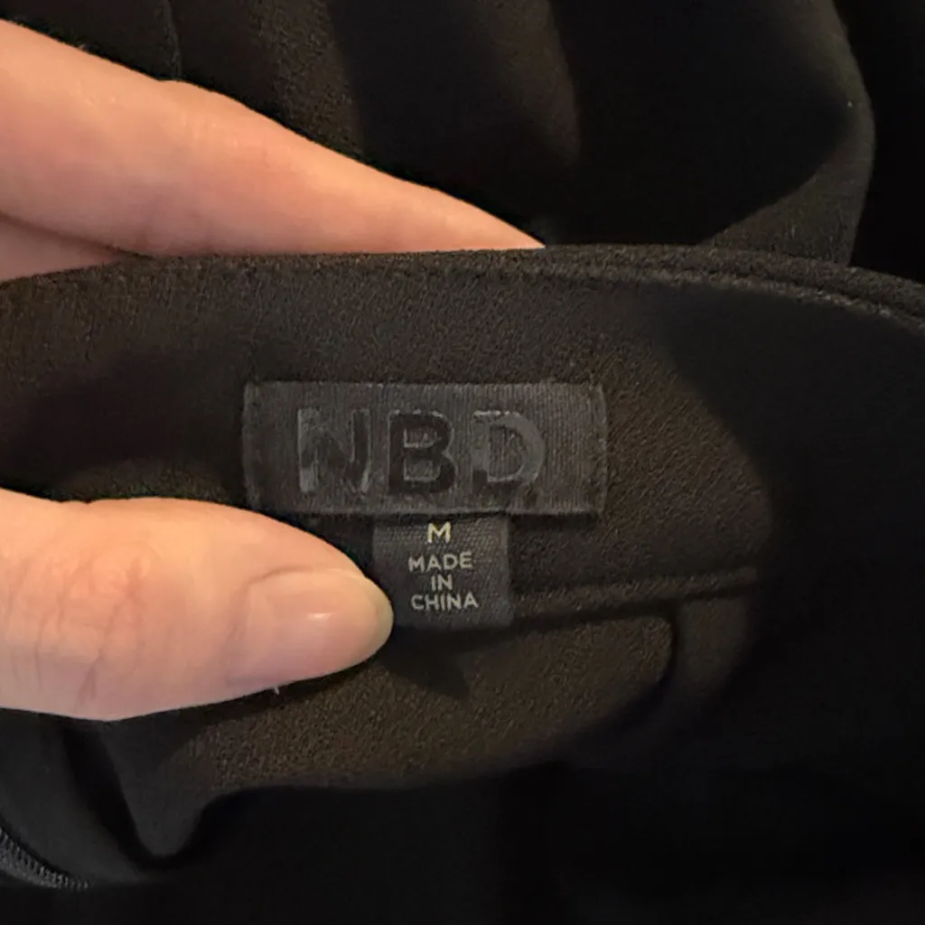 NBD Revolve Granada Black Trouser Dress Pants Split Hem High Waist Size Medium - Image 6