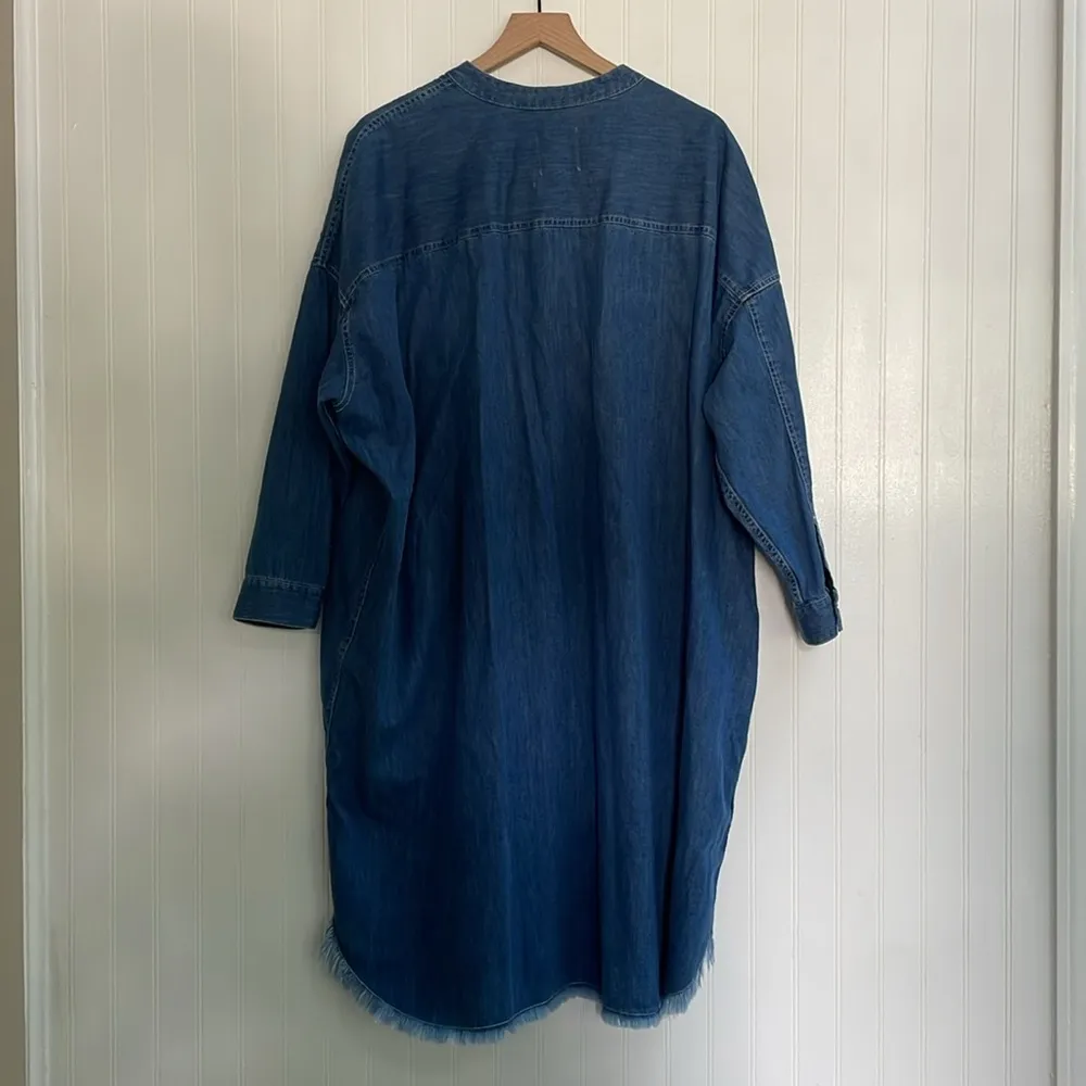 ZARA The 90s Collection Denim Levita Premium ZW Classic Coat Dress Size M NWT - Image 4
