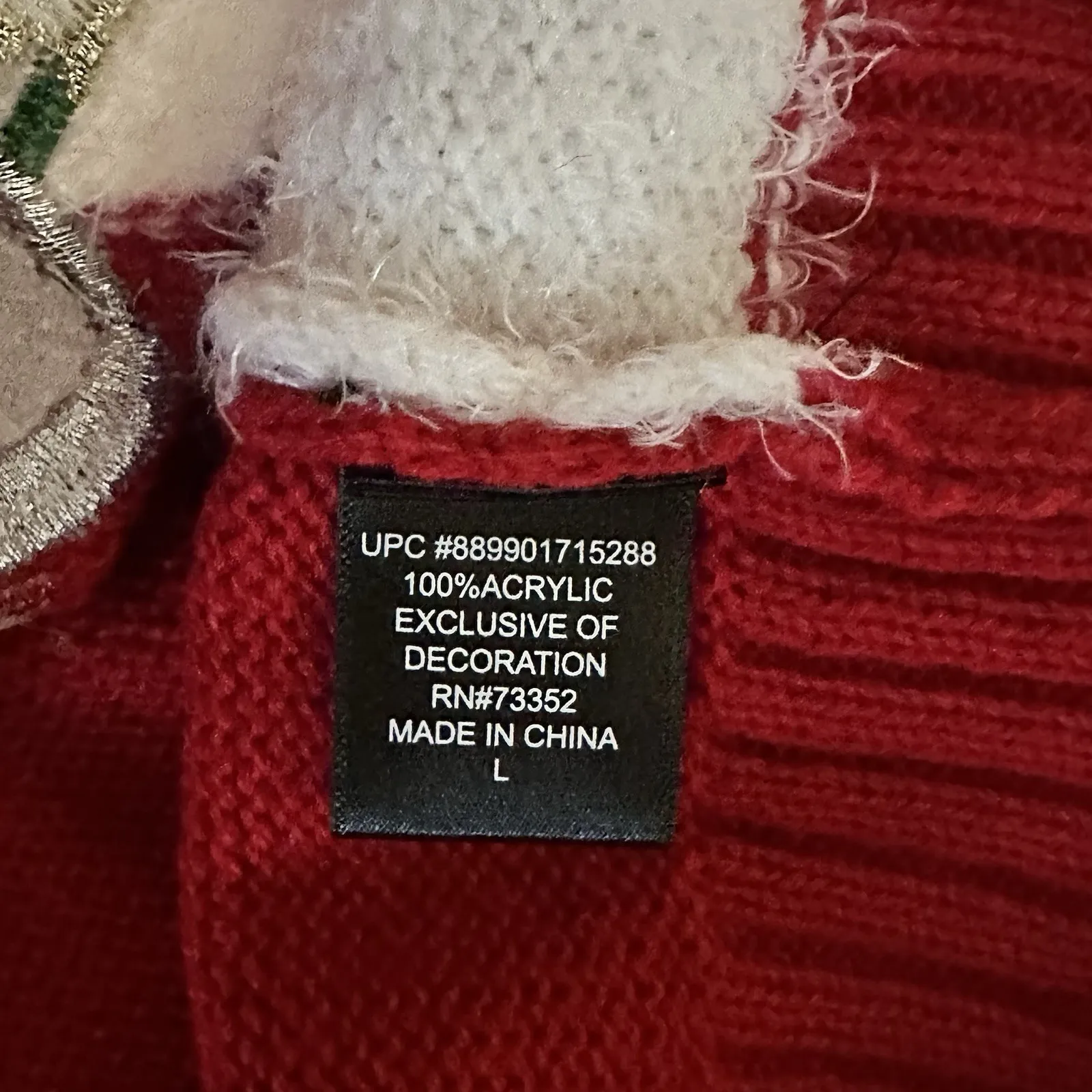 Womens Red Sequin Elf Long Tunic Style Christmas Holiday Sweater Sz Large - Image 4