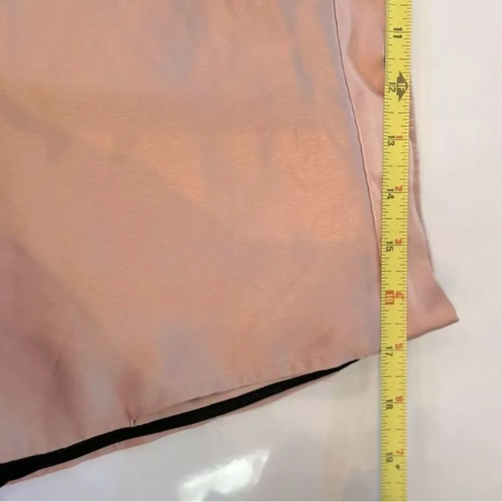 NWOT ETAM “LUANA” SATIN PJ SHORTS BLUSH/BLACK SIZE LARGE Tan - Image 9